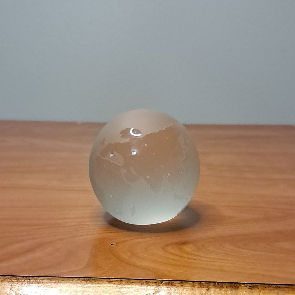 Frosted Glass Globe Paperweight